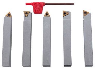 44-2014 Bernardo Drehmeisselsätze Drehmeißelsatz mit HM-Wendeplatten, 12 mm, 5-tlg.